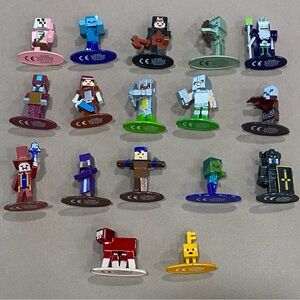 Set of 17 MineCraft metal mini figure collectible from JADA toys